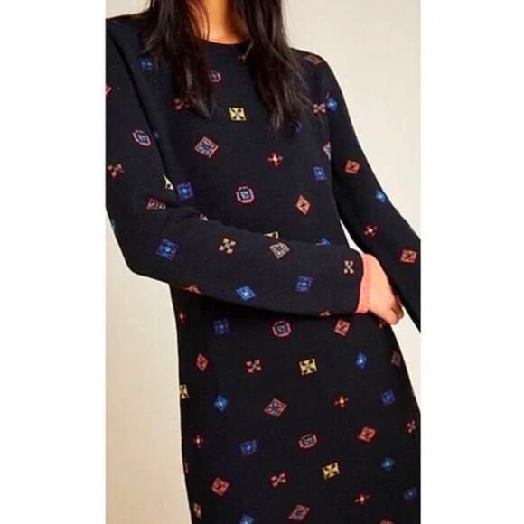 Anthropologie XS Dress Aldomartins Sweaterdress Toni Classic Preppy Boho Sparkle - Picture 1 of 14